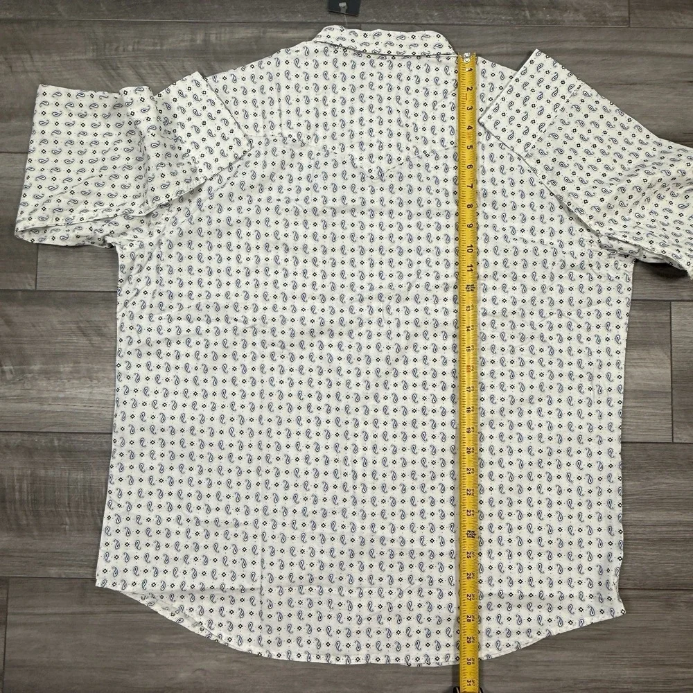 Levi's Mens Size XL Western Shirt White Paisley Pearl Snap Long Sleeve NWT